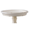 Round Cake Stand 7" Inner, Rustic White Wood Pedestal Tray