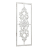 Vintage Outdoor Metal Wall Decor 16" x 36", Distressed White