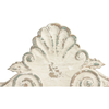 33" Handmade Distressed White Finish Wooden Scroll Over The Door Decor