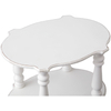 Elegant Scalloped Small White End Table, 18 Inches Tall Side Table