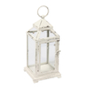 Rustic Metal Candle Holders 12" Tall, Distressed White