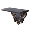 Antique Black & Gold Wood Shelves for Wall - 12 Inch Long Display Shelf Wall