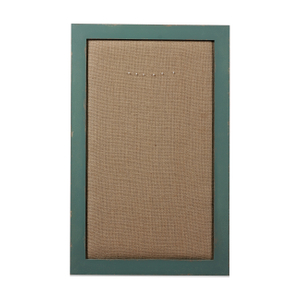 29x18 Fabric Bulletin Board, Distressed Green Wood Framed