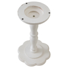 White Round Small Pedestal Side Table 19" Tall, Floral Shape Tabletop