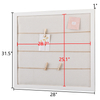 Rustic White Linen Bulletin Board, 28 x 32 Wood Framed Memo Board