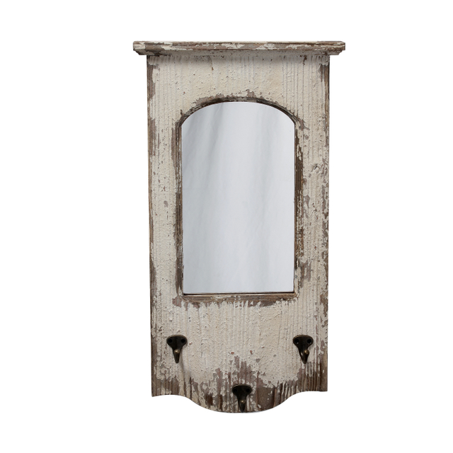 Farmhouse Entry Way Mirrors for Wall with 3 Metal Hooks