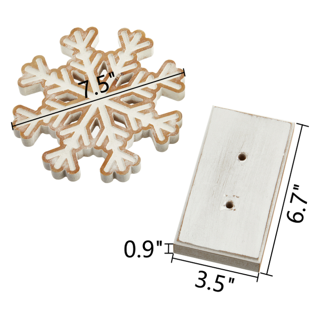 Farmhouse Snowflake Decorations for Tabletop 8 Inch