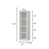 Vintage White Wall Mount Cabinet 4 Tier Open Shelf, 32 Inches Tall