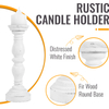 14“ White Candle Holders for Pillar Candles, Farmhouse Rustic