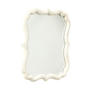 Rustic White Small Scalloped Mirror 12" x 15"
