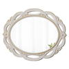 Vintage Oval Mirrors for Wall 18 X 24 Inch, White and Gold Accents