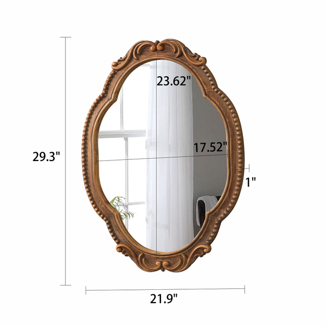 Vintage Oval Mirror for Wall Decor 22 x 30 Inch, Burning Finish