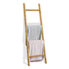 4-Tier Rattan Blanket Ladder Shelves, 3.9Ft (47Inches) Decorative Ladder Holder