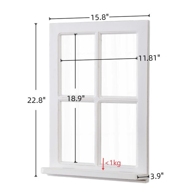 Rustic Window Mirrors with Shelf for Wall Decor 16 X 23 Inch