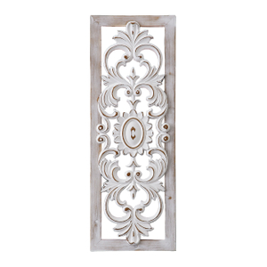Farmhouse Wood Wall Decor 30 Inch, Handmade Washed White