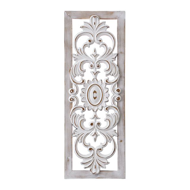 Farmhouse Wood Wall Decor 30 Inch, Handmade Washed White