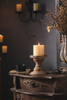Large Rustic Wood Candle Holder Decor, Brown Candle Pillar Holder