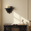 Antique Black & Gold Wood Shelves for Wall - 12 Inch Long Display Shelf Wall