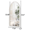 Distressed White Arched Window Mirrors for Wall Decor 18 X 36 Inch