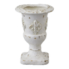 16" Tall Vintage Resin Urn Planter with Fleur-de-Lis