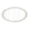 Distressed White Arendahl Glam Ornate Oval Mirror 24" X 14", Horizontal or Vertical