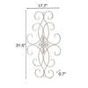 Vintage Large Wrought Iron Wall Decor 32" x 18", Distressed White