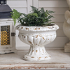  Vintage Large Pedestal Vase, 11 Inches Tall, Handmade Shabby Chic