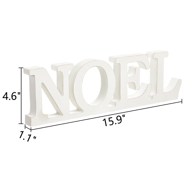 Rustic Noel Signs for Christmas Home Decor 16 Inch, White