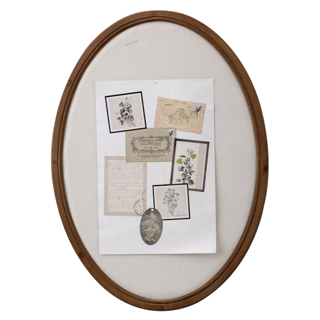 33x24 Large Oval Bulletin Board, Farmhouse Fabric Pin Boards