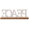 Rustic Peace Sign Decor for Tabletop 16 Inch, Distressed White