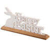 Rustic Happy Easter Sign with Bunny for Table Centerpieces 16 Inch