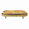 Rattan Tray Set of 2 with Wooden Legs