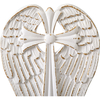 Distressed White Angel Wings Cross Wall Decor