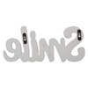 Distressed White Smile Wooden Word Sign