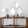 Vintage Tear Drop Mirror Wall Decor Living Room Set of 3
