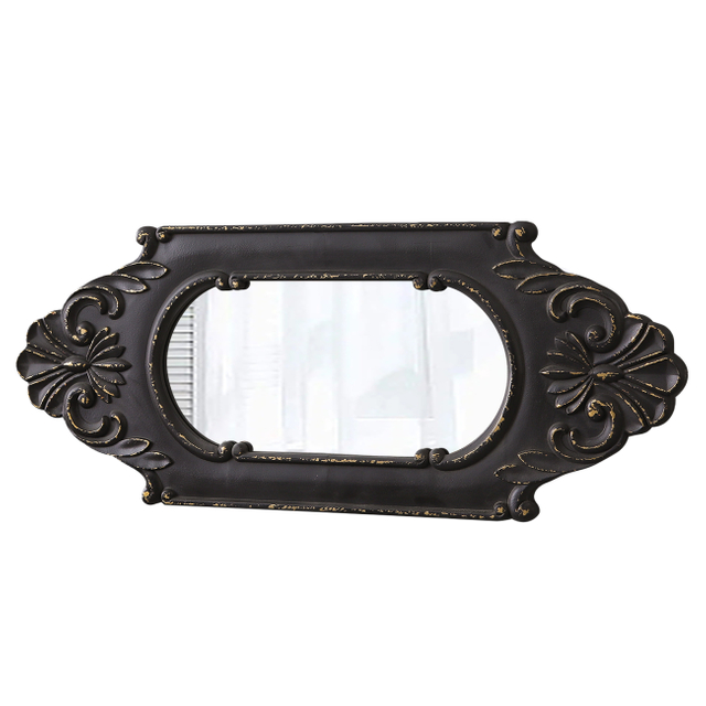 Vintage Black Distressed Finish Gothic Mirror 15 X 38 Inch, 