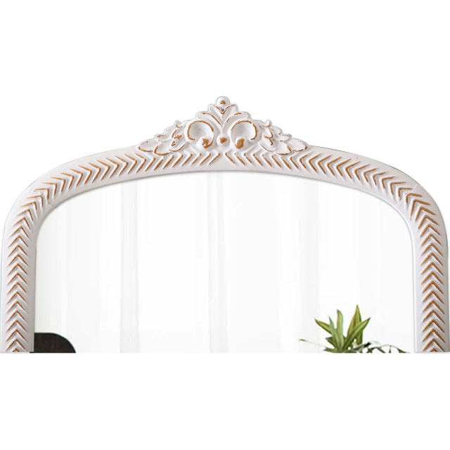 Vintage Arch Mirror 30 X 23 Inch, Distressed White