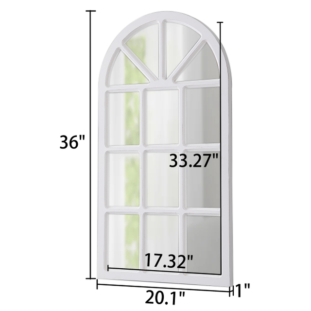 Rustic Wooden Arched Window Mirrors for Wall Decor 24 x 40 inches