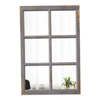 Farmhouse Windowpane Mirror 36 X 24 Inch, Distressed Wood Frame