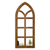 Farmhouse Arched Windowpane Mirror 14 X 34 Inch, Burning Finished