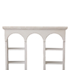 Distressed White Wall Display Shelf with Triple Arch, 10-Compartment