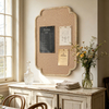 Linen Bulletin Board Rattan Frame, 20x30 Scalloped Woven Pinboard