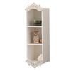 32" Tall Narrow Vintage Wall Mounted Storage Cabinet, Carved Distressed