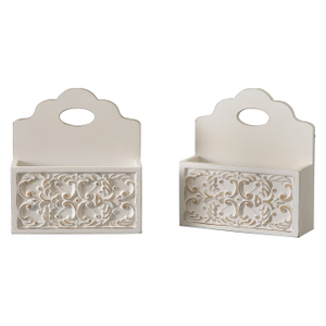 Wood Mail Sorter Organizer Set of 2, Vintage Wall Mounted Mail Holder