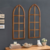Farmhouse Window Frame Wall Decor Set of 2, Burning Finished