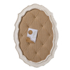 20x28 Oval Burlap Bulletin Board, Scalloped Wood Frame 