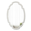 Rustic Oval Mirror 22 X 30 Inch, Distressed White, Wood Framed