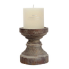 Wood Pillar Candle Holder, Handmade Farmhouse Candle Holders 6“ Tall 